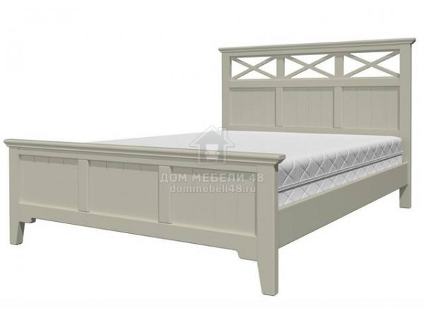 Кровать "Грация-5" с карнизом 1,4м (Фисташка) Массив