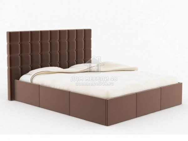 Кровать "Эва" 1,6м (Велюр-Коричневый) с подъем.мех.