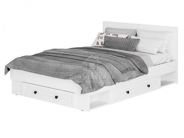 Кровать "Софт" (КР-11) 1,4м белый/эмаль белая МДФ