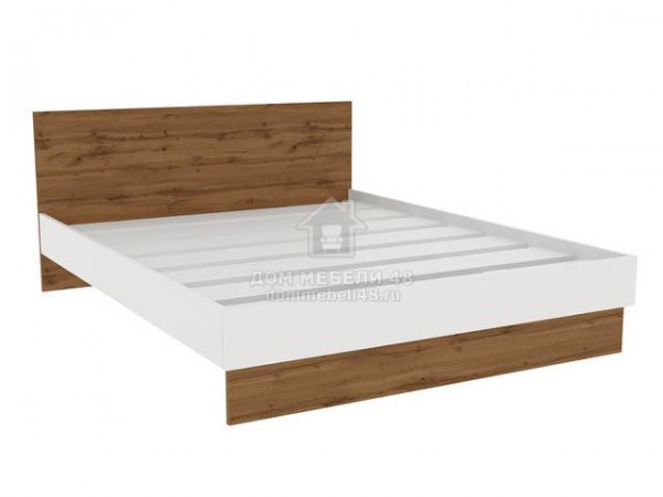 Кровать "Сканди" (KR1601) 1,6м Белый/ Вотан ЛДСП Гросс