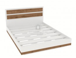 Кровать "Риальто" (KR1600) 1,6м Белый/ Вотан ЛДСП Гросс