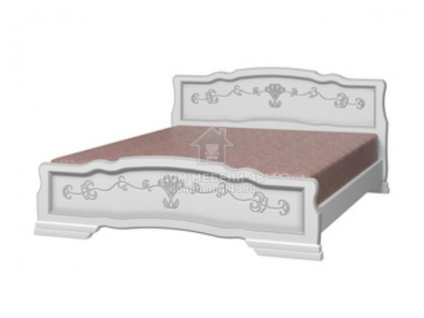 Кровать "Карина-6" 0,9м Массив (Белый Жемчуг)