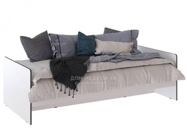 Кровать "Асцелла" 0,9м (Белый/ Графит Серый) ЛДСП