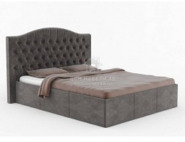 Кровать "Валенсия" 1,6м (Велюр-Серый) с подъем.мех. Бонмебель