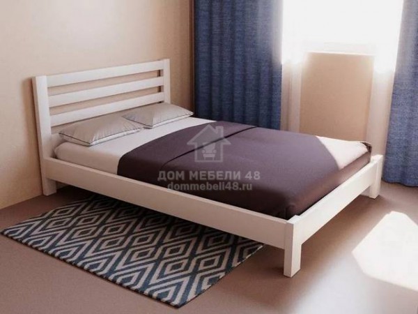 Кровать "Ника" 1,4м Белый Массив