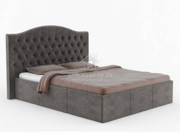 Кровать "Валенсия" 1,6м (Велюр-Серый) с подъем.мех. Бонмебель
