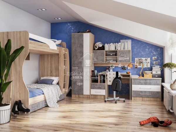 Модульная детская спальня "Колибри Лофт" (Комплект №3) Производитель: ТЭКС