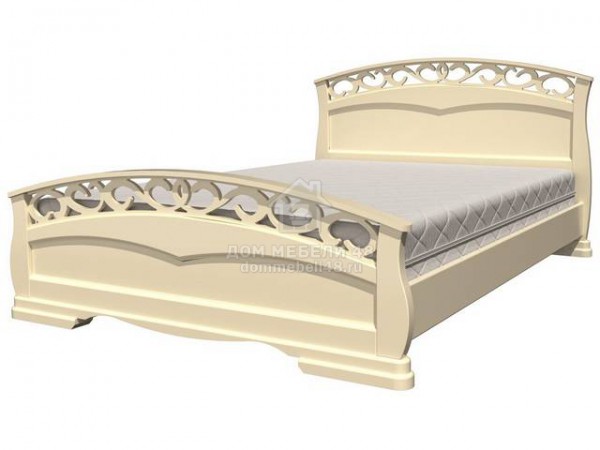 Кровать "Грация-1" 1,6м (Слоновая кость) Массив