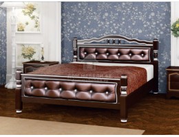 Кровать "Карина-11" 1,4м Массив (Орех Тёмн/ Бриллиант) производитель: Бравомебель