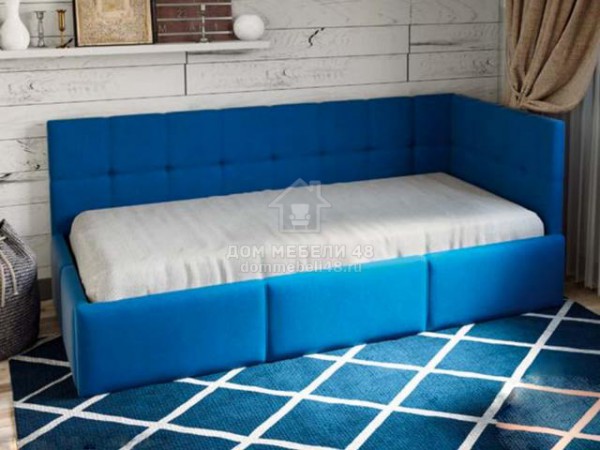 Кровать "Оттава" 0,9м (ткань- Синяя) с подъем.мех. Бонмебель