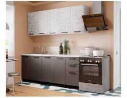 Кухня "3D Техно" 2,0м (Белый/ F02) МДФ производитель: БТС