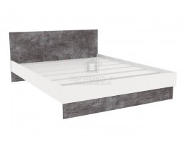 Кровать "Сканди" (KR1401) 1,4м Камень/ Белый ЛДСП Гросс