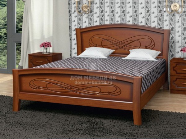 Кровать "Карина-16" 1,6м Массив (Орех) производитель: Бравомебель