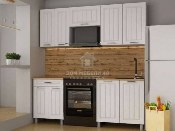 Кухня "Луксор" 2,0м с окапом (Клён Белый) МДФ комплект