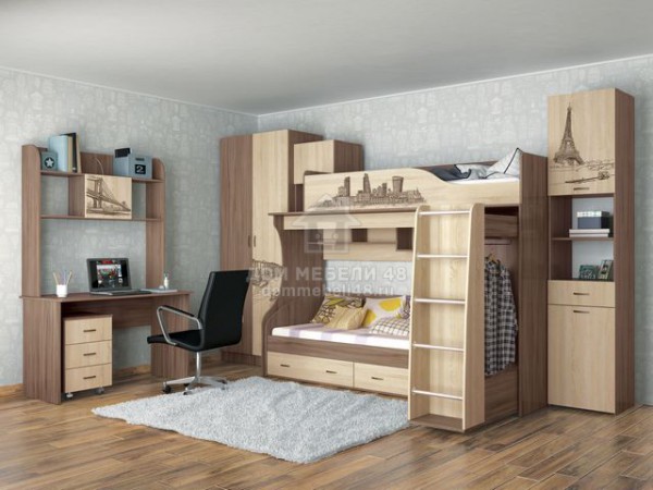 Модульная подростковая спальня Орион (Комплект №2)