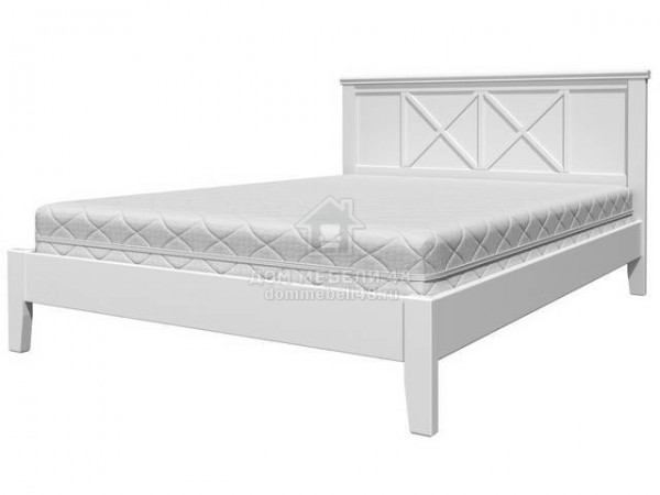 Кровать "Грация-2" 1,6м (Белый) Массив