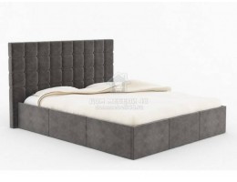 Кровать "Эва" 1,6м (Велюр-Серый) с подъем.мех. Бонмебель